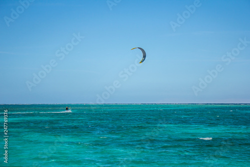 kite surfing on the sea