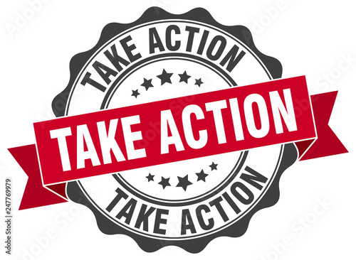 take action stamp. sign. seal
