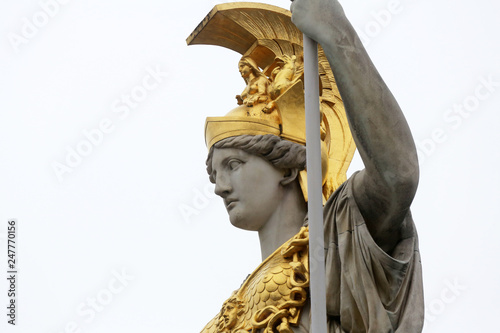 Pallas Athene greek goddess of wisdom in front of Austrian parliament, Vienna, Austria 