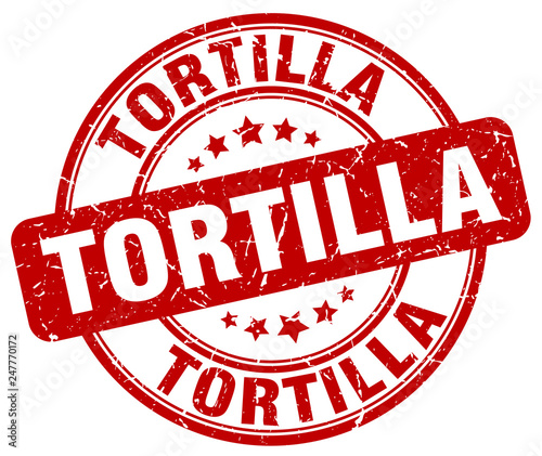 tortilla red grunge round vintage rubber stamp
