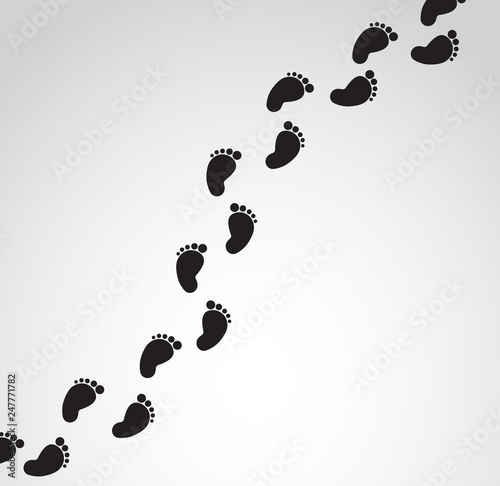 Kid footprints vector icon. 