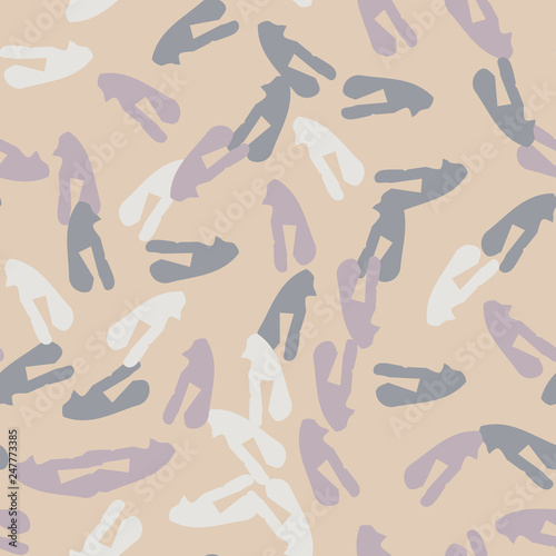 Urban UFO camouflage of various shades of beige, blue, purple and white colors