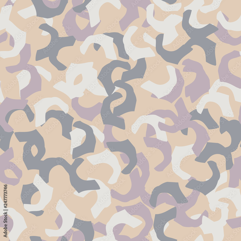 Urban UFO camouflage of various shades of beige, blue, purple and white colors Urban UFO camouflage of various shades of beige, blue, purple and white colors