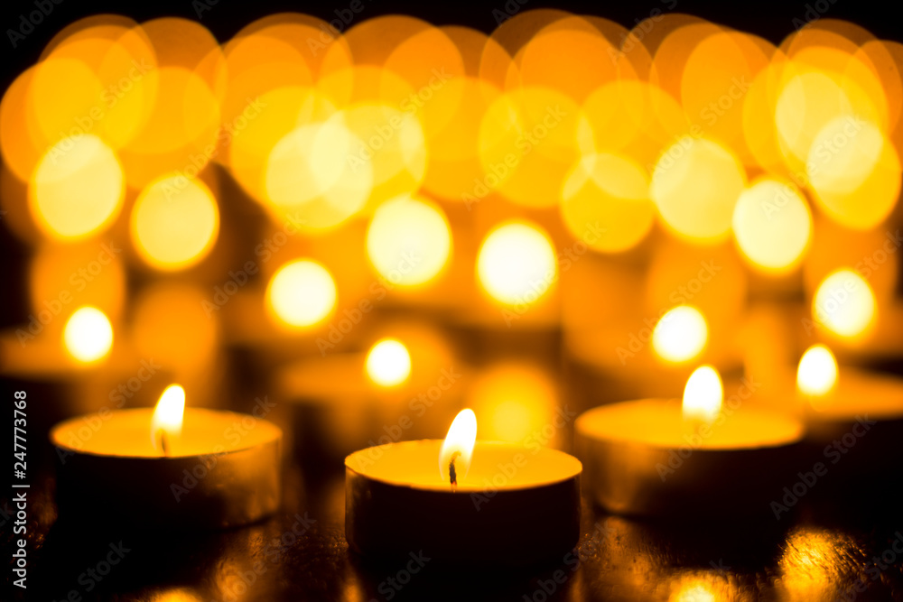 Candles on Dark Background for Thanksgiving, Valentines Day, Happy Birthday, Memorials, Festive, Christmas and Romance Candles on Dark Background for Thanksgiving, Valentines Day, Happy Birthday, Memorials, Festive, Christmas and Romance