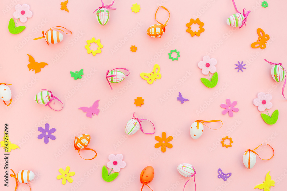 Creative Easter flat lay composition