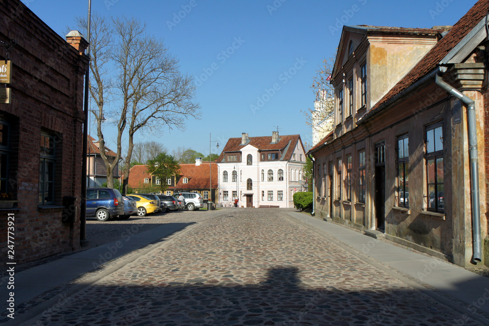 Latvia.On the streets of the old town of Kuldiga.