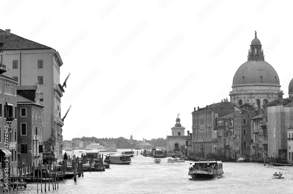 Canal Grande in bianco e nero, Venezia, Italia