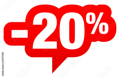 Sprechblase Sale -20% Rot
