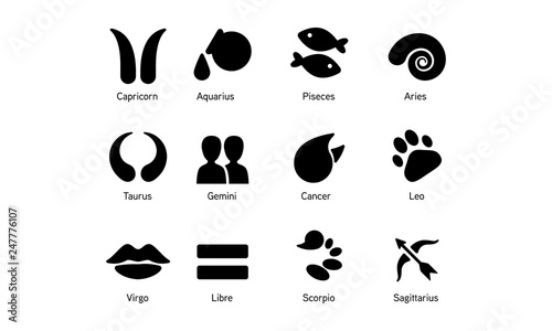 Black Minimal Zodiac sign