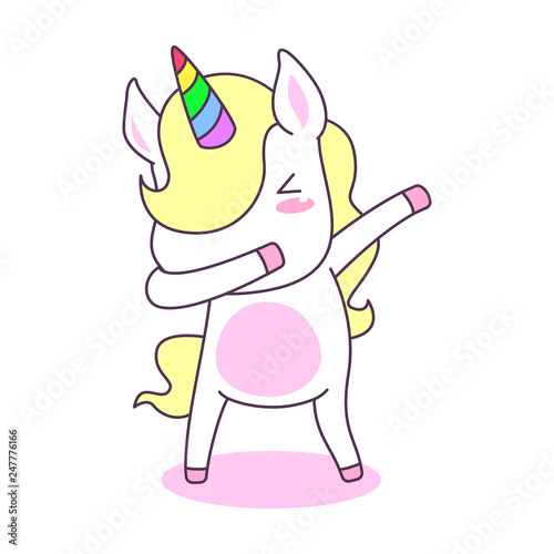 Cute and funny Unicorn dap pose vector photo