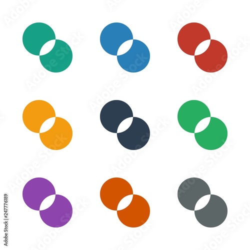 circle intersection icon white background