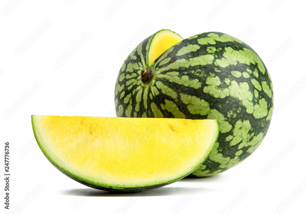 Yellow watermelon isolated on white background Yellow watermelon isolated on white background