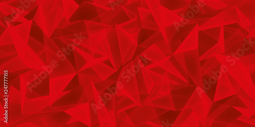 Abstract red background, glass crystals texture, many triangles wallpaper, vector design 