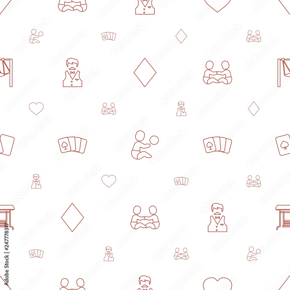 playing icons pattern seamless white background