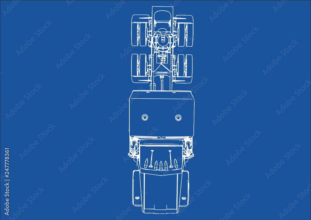 truck drawing on blue background vector truck drawing on blue background vector