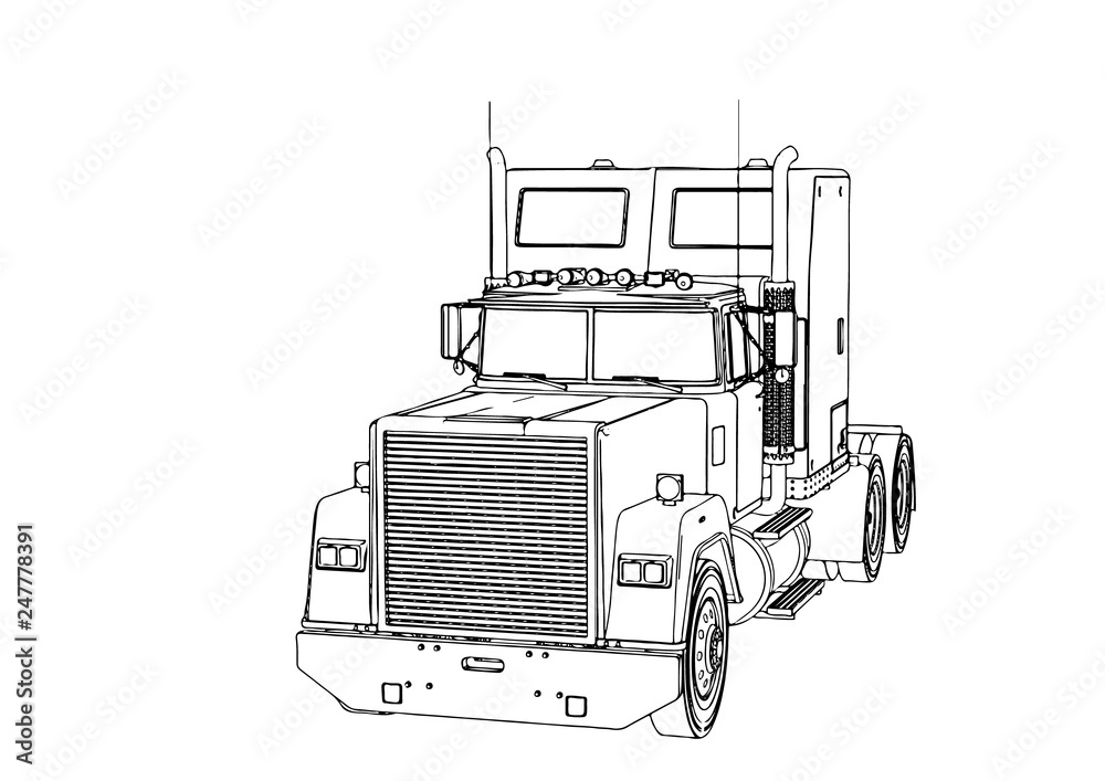 sketch truck vector