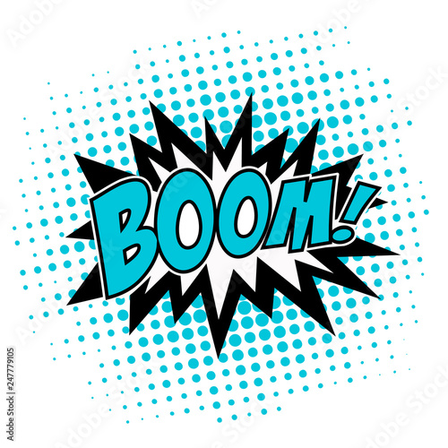 Boom, comic book style, speech bubble, explosion