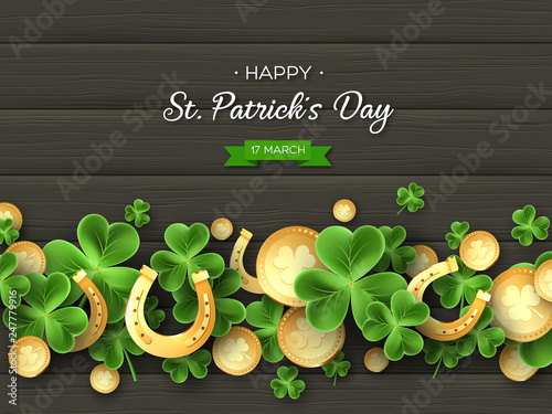 St. Patricks Day greeting holiday design.