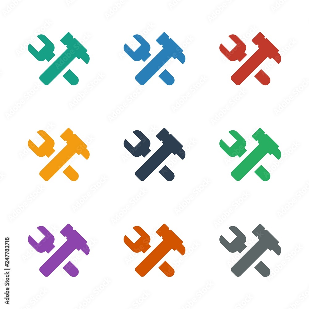 hummer and wrench icon white background hummer and wrench icon white background