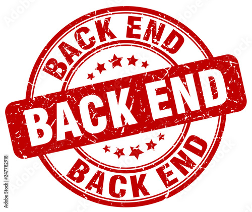 back end red grunge stamp