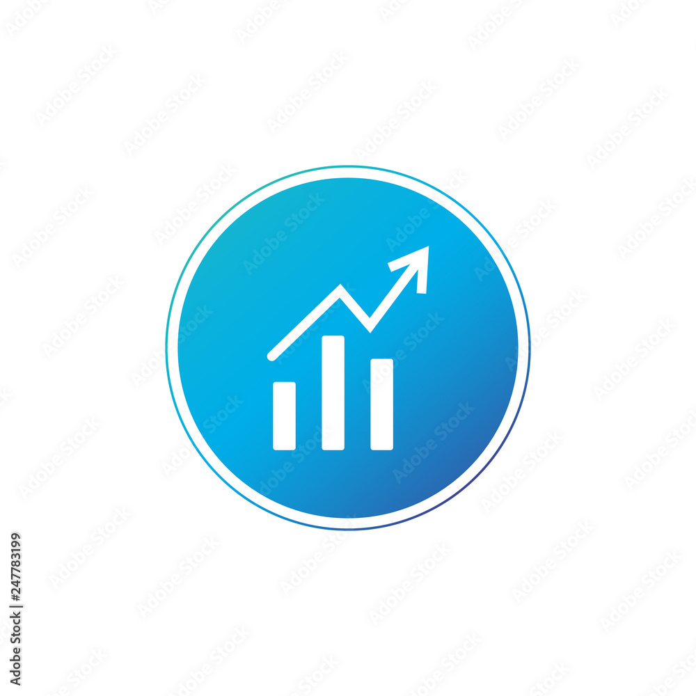 Growth vector diagram witharrow going up. Vector icon isolated on white background. Growth vector diagram witharrow going up. Vector icon isolated on white background.