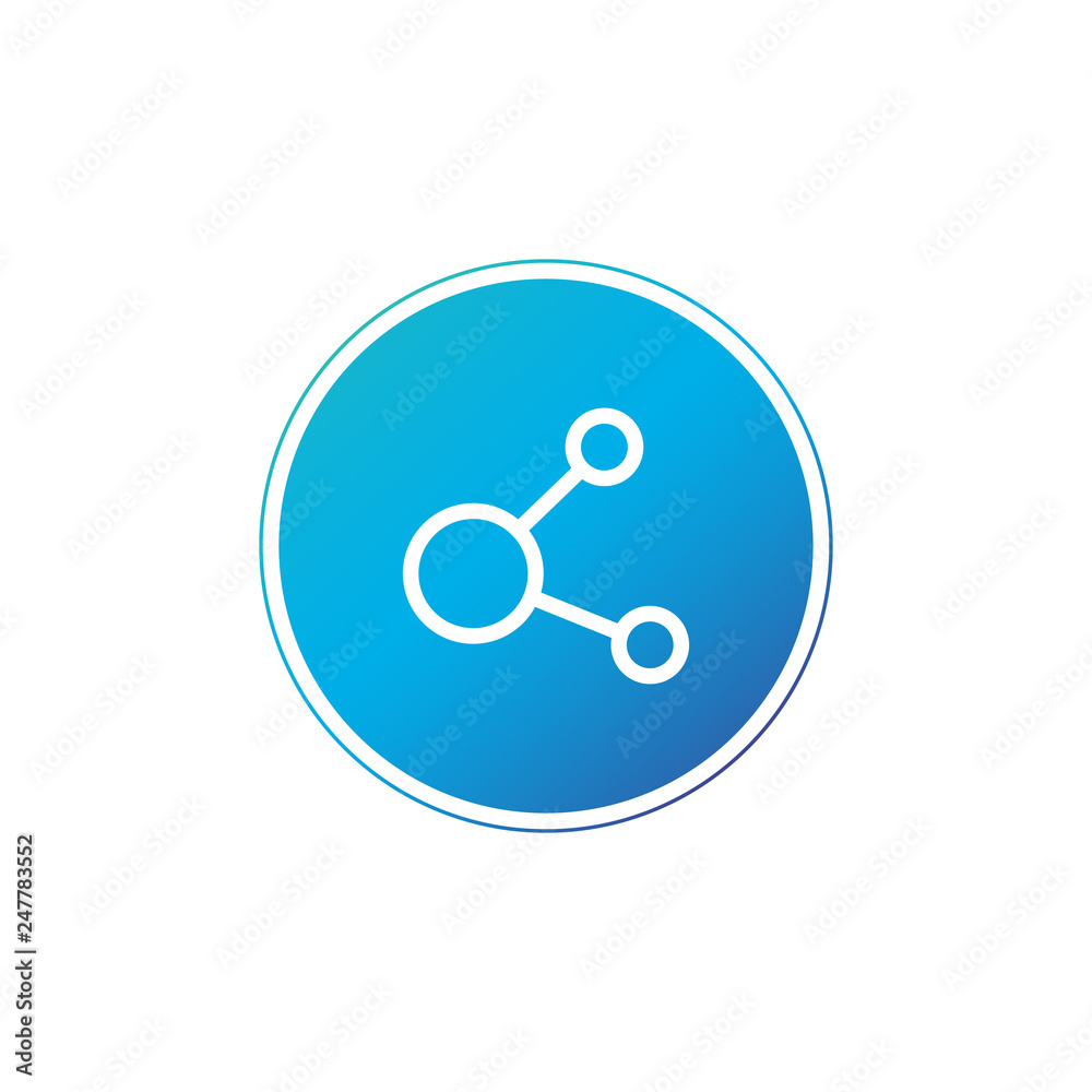 Share Simple Icon in circle. Vector Illustration isolated on white background. Share Simple Icon in circle. Vector Illustration isolated on white background.