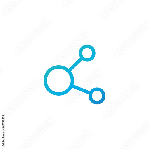 Share Simple Icon in circle. Vector Illustration isolated on white background.