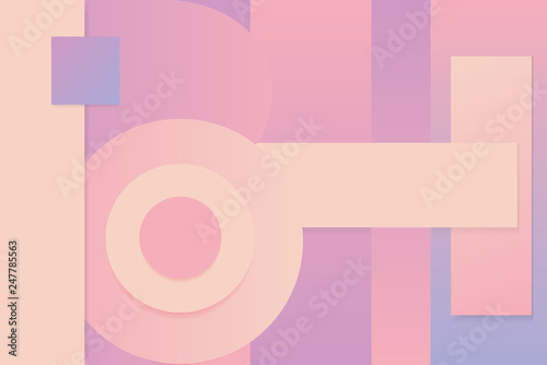 Pink abstract background with geometric shapes