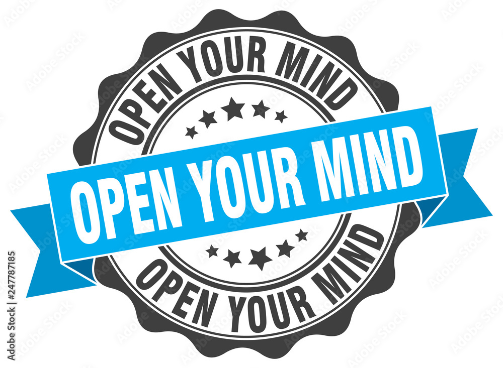 open your mind stamp. sign. seal open your mind stamp. sign. seal