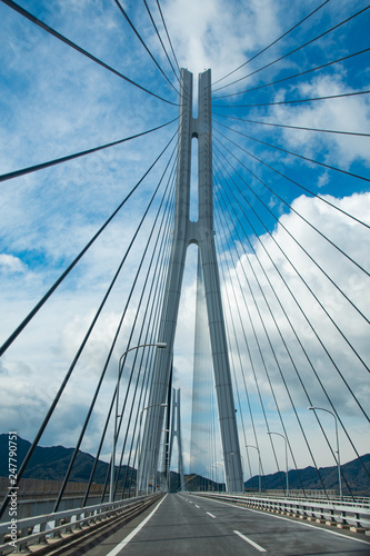 多々羅大橋 Tatara Bridge located boundary between Onomichi city, Hiroshima pref. and Imabari city, Ehime pref. Japan.