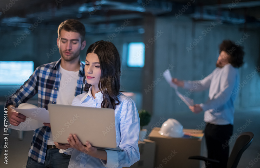 business people in group, architect and engineer on construction site business people in group, architect and engineer on construction site