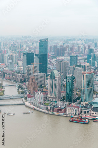 Aerial View of Shanghai's cityscape © JeanPaul