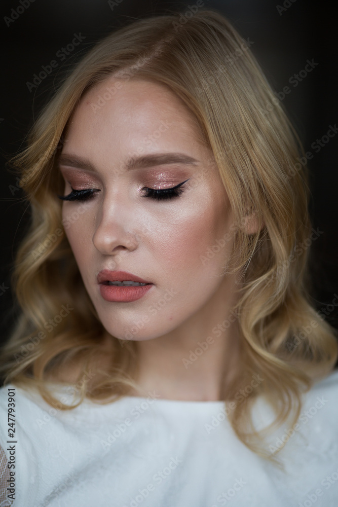 Portrait of a beautiful bride with bright makeup Portrait of a beautiful bride with bright makeup