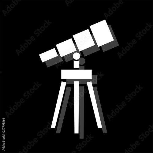 Telescope icon flat