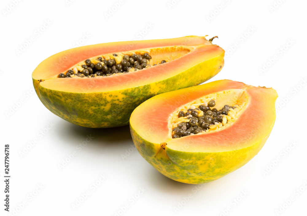 papaya isolated on white background papaya isolated on white background