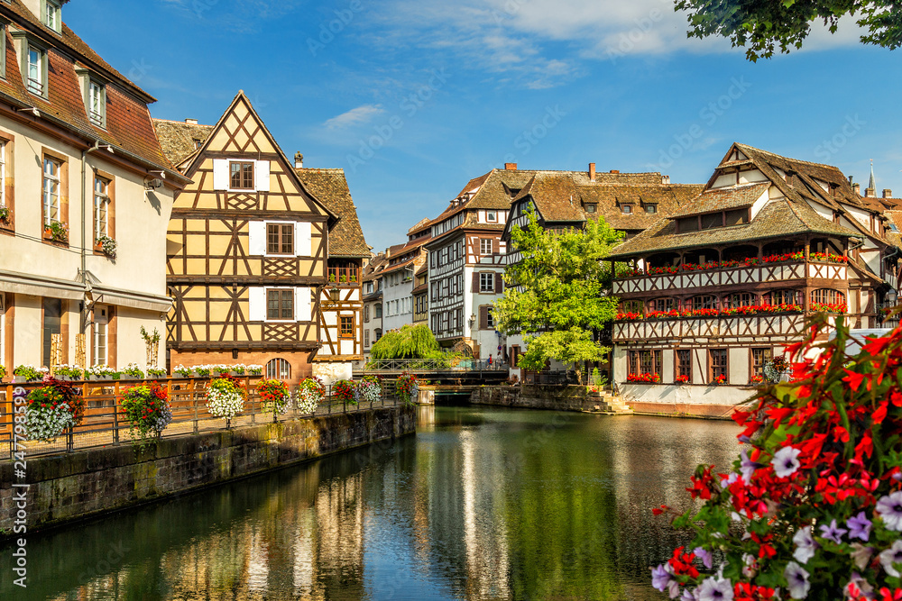 Little France (La Petite France), a historic quarter of the city of Strasbourg in eastern France. Charming half-timbered houses. Famous Maison de Tanneurs house.