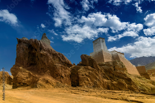 Ruins and Basgo Monastery photo