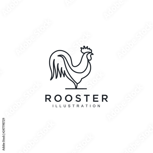Rooster arrow Logo Template Design Vector, Emblem, Design Concept, Creative Symbol, Icon illustration