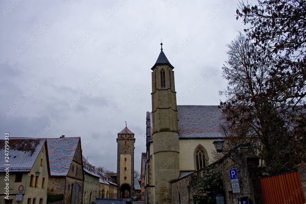 Obraz premium the ancient beauty of the city of Rothenburg ob der Tauber is fascinating