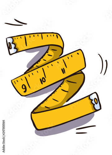 Vector illustration of measuring tape with reflection