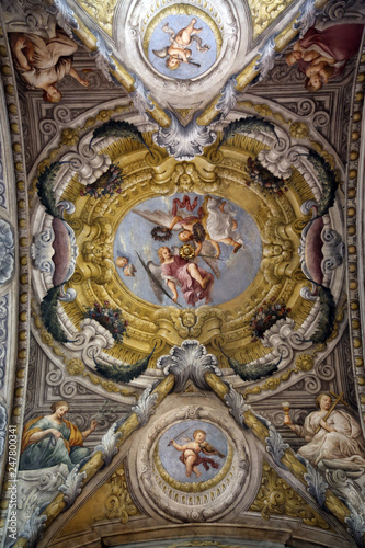 Fresco in the dome of the Saint Lucia church  Parma  Italy