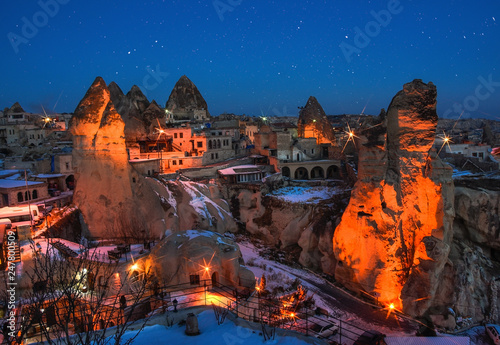 General view of the Cappadocia at night