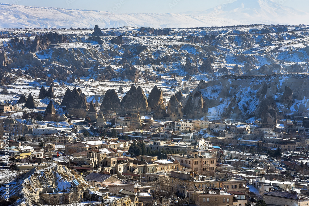 Cappadocia. Snow on the mountain landscape, Turkey Cappadocia. Snow on the mountain landscape, Turkey