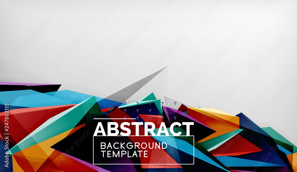 Abstract color triangles geometric background. Mosaic triangular low poly style
