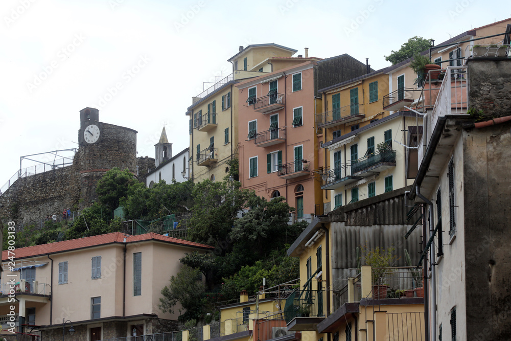 Riomaggiore, one of the Cinque Terre villages, UNESCO World Heritage Sites, Italy
