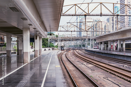 Railway station at day time. Shenzhen. China.