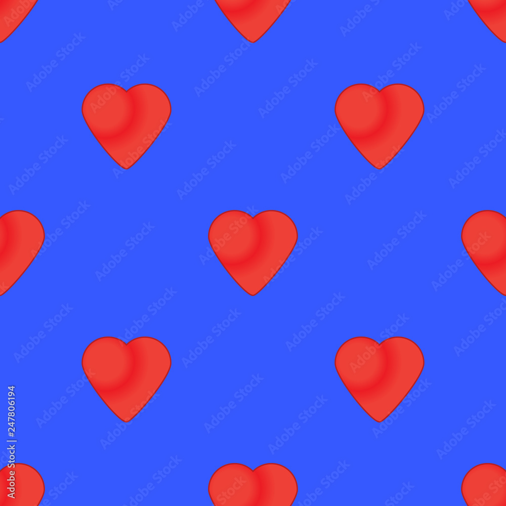 Heart pattern on the blue background