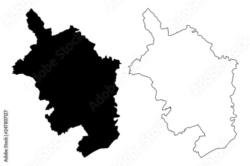 Monmouthshire (United Kingdom, Wales, Cymru, Principal areas of Wales) map vector illustration, scribble sketch County of Monmouthshire map