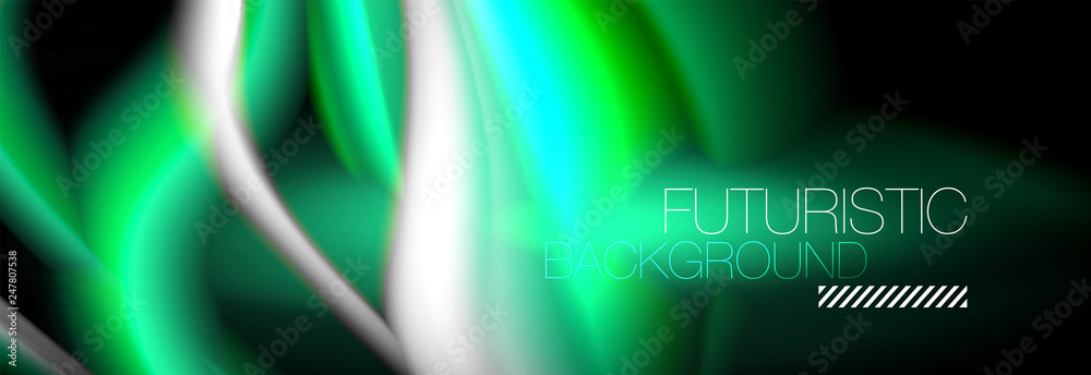 Fluid color neon wave lines background, neon liquid color futuristic paint template Fluid color neon wave lines background, neon liquid color futuristic paint template