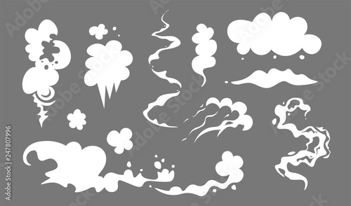 Clouds and smoke set cartoon vector iilustration